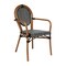 Flash Furniture Lourdes Thonet French Bistro Stacking Chair w/Arms, Blk and Wht PE Rattan and Bamboo Print Alum Frm SDA-AD642002A-BKWH-NAT-GG - alternate 8
